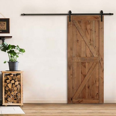 36-in x 84-in Brown Solid Core Wood Slab Barn Door